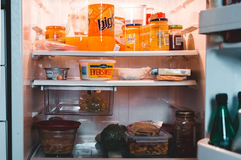 Frozen foods in the fridge